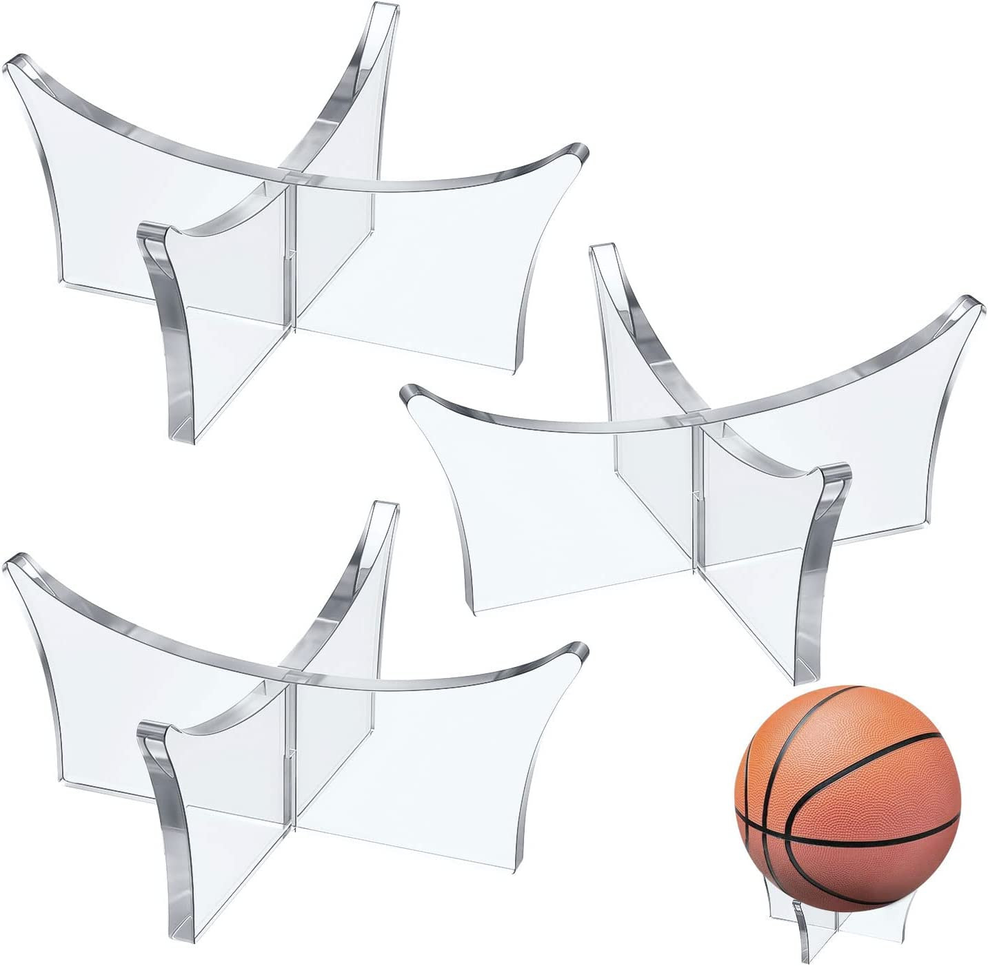 Acrylic Ball Stand Holder - Display Stand for Football, Basketball, Soccer, Voll