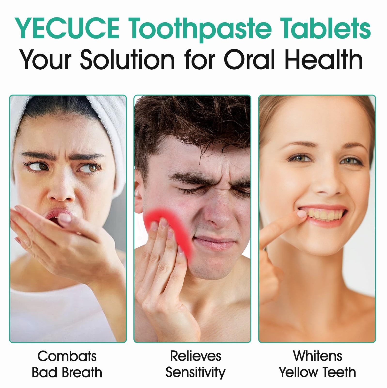 Whitening Toothpaste Tablets 150 Count - Nano Hydroxyapatite Fluoride Free Tabs.