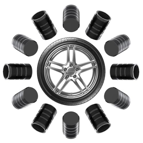 12Pcs Car Tire Valve Stem Caps, Tire Air Cap for Car, Car Universal black