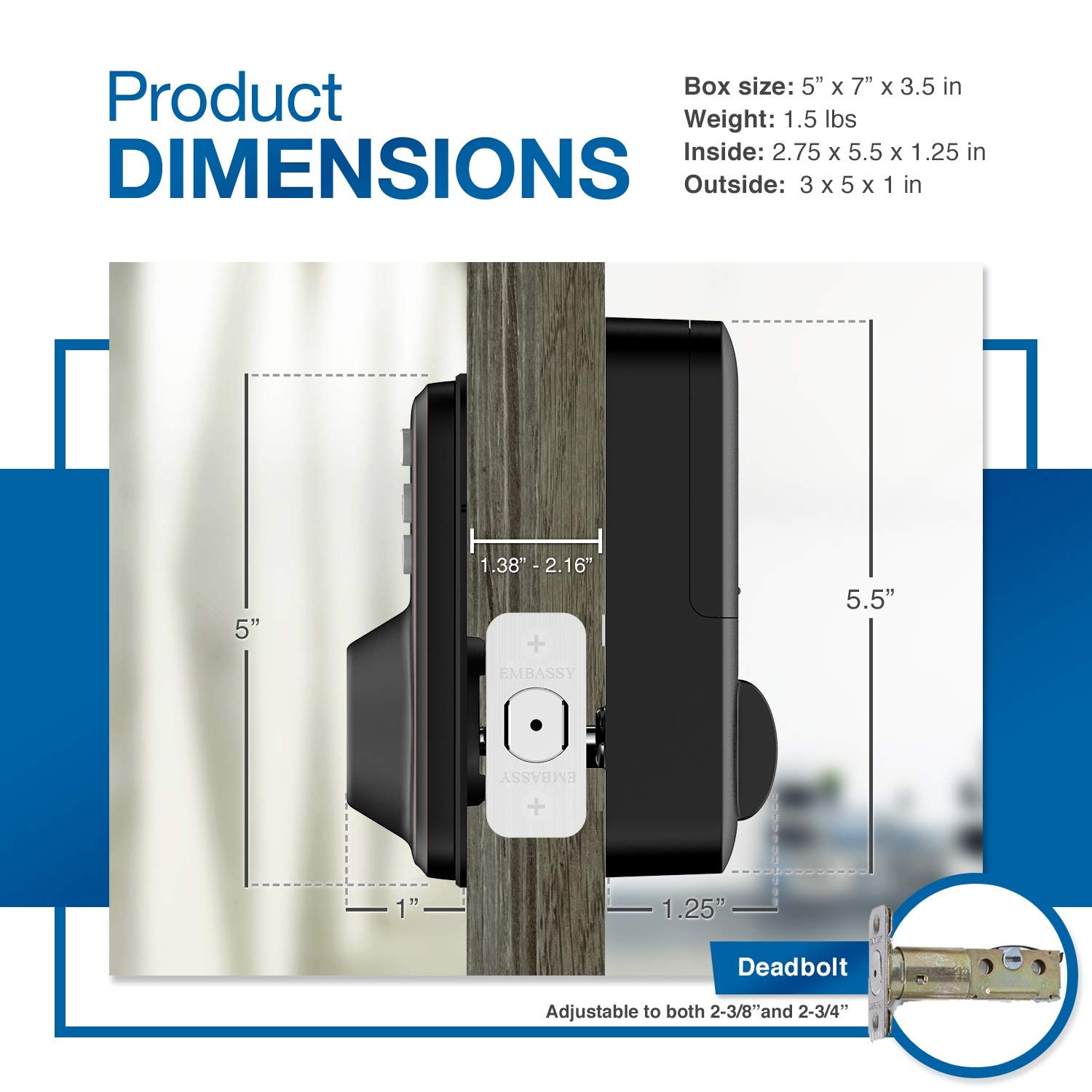 Electronic Keyless Entry Door Lock Illuminated Keypad Deadbolt Auto US10b