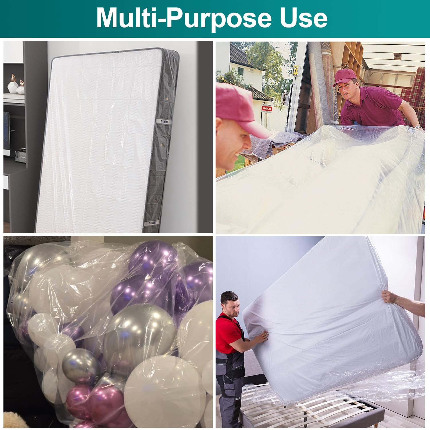 Mattress Bag for Moving Storage - Plastic Queen/King, 1pack