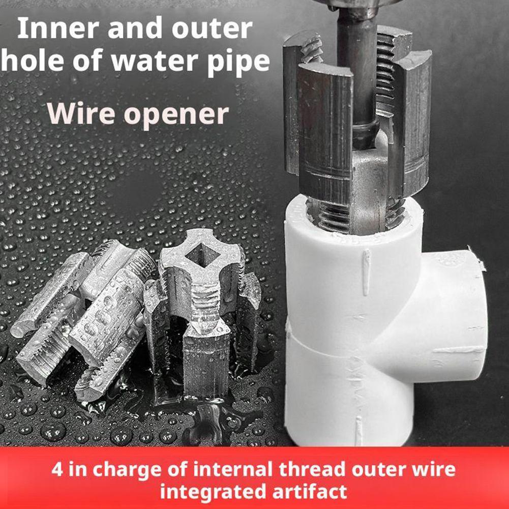 Dual Head Pipe Threading Tool 1/2" & 3/4" Internal & External Thread Cutter