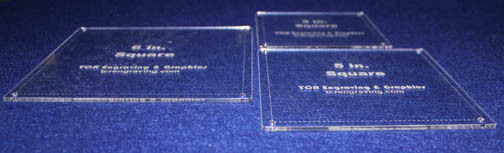 Laser Cut Quilt Templates- 3 Pc Square Set -4",5", 6" Clear Acrylic 1/8" Guides