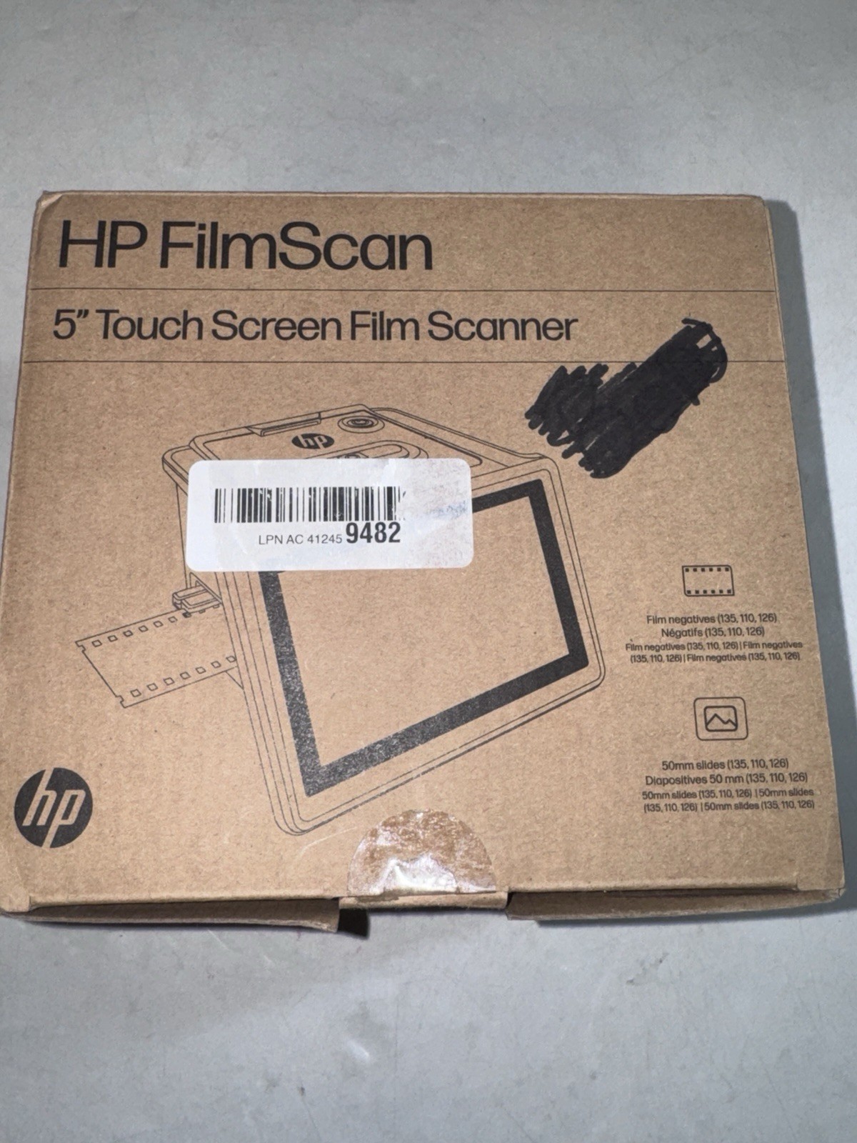 HP FilmScan 5" Touch Film & Slide Scanner, Converts Negatives to 22MP JPEG