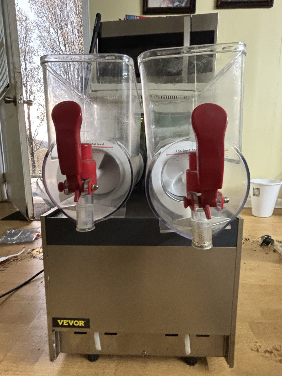 VEVOR Commercial Frozen Drink Slush Machine Dual Tank Stainless Steel 2 Bowls