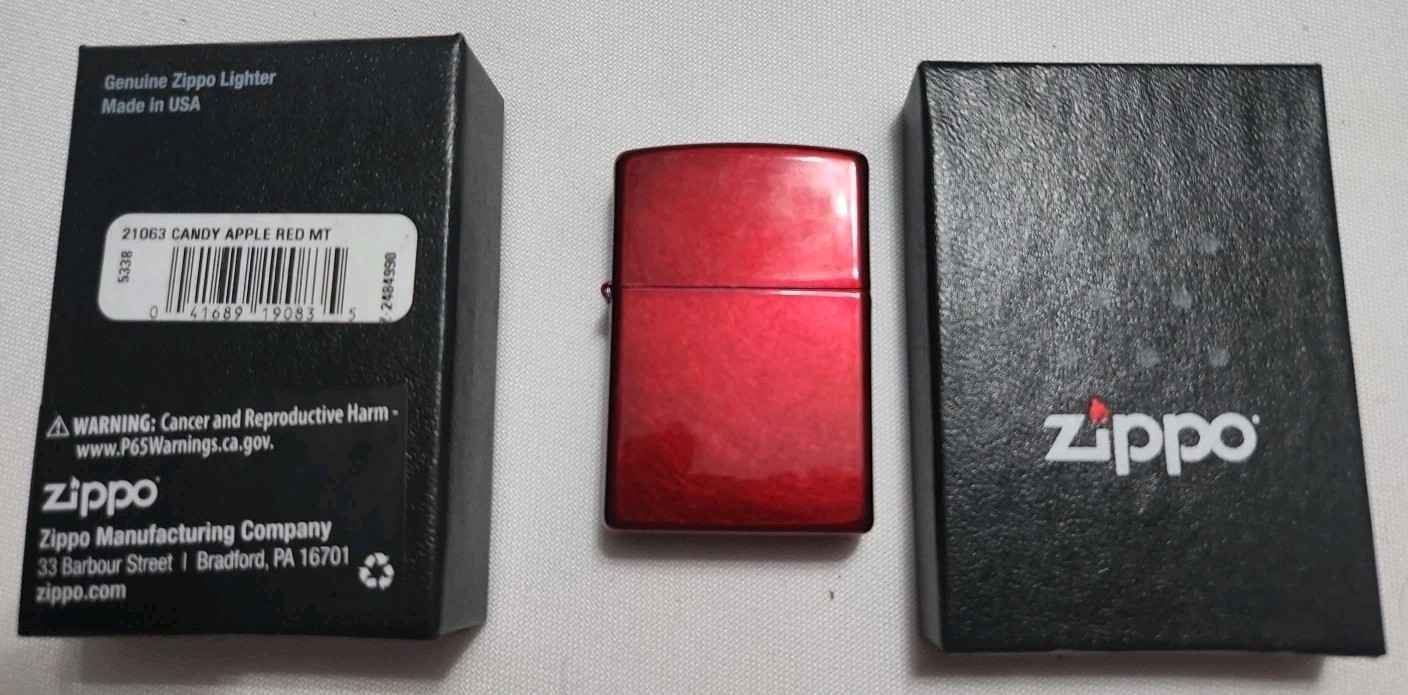Zippo Lighter Candy Apple Red New With Original Box Unfired