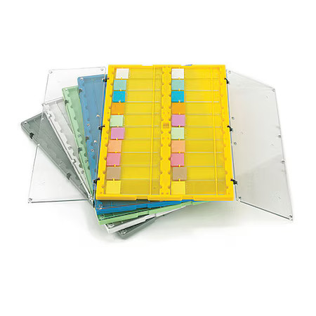 Globe Scientific 513029W Slide File Folder Clear Hinged Lid, Pk12