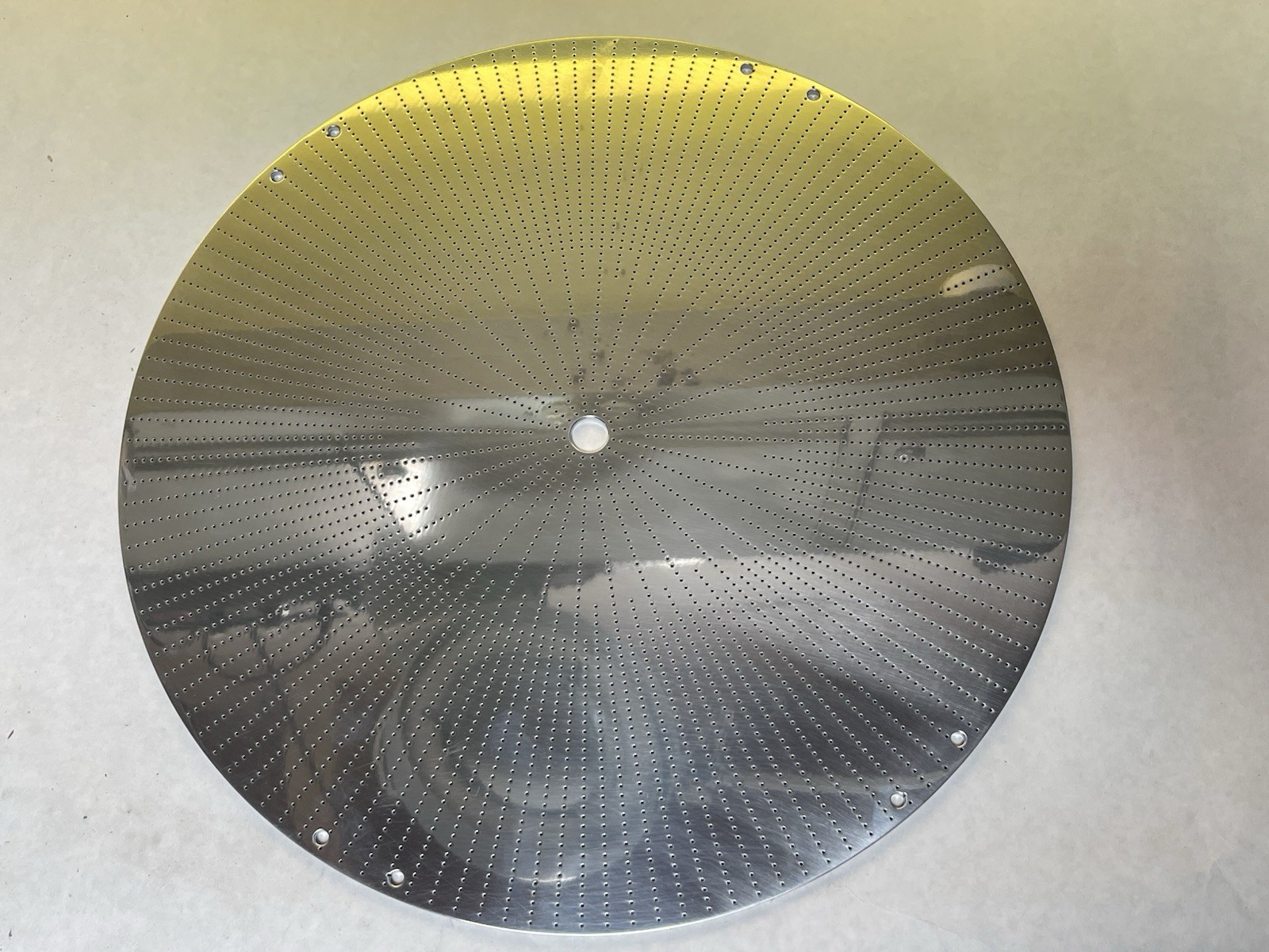 14” Circular Aluminum Plate 1/8" Thick with Lots Of Micro Holes (26A55)