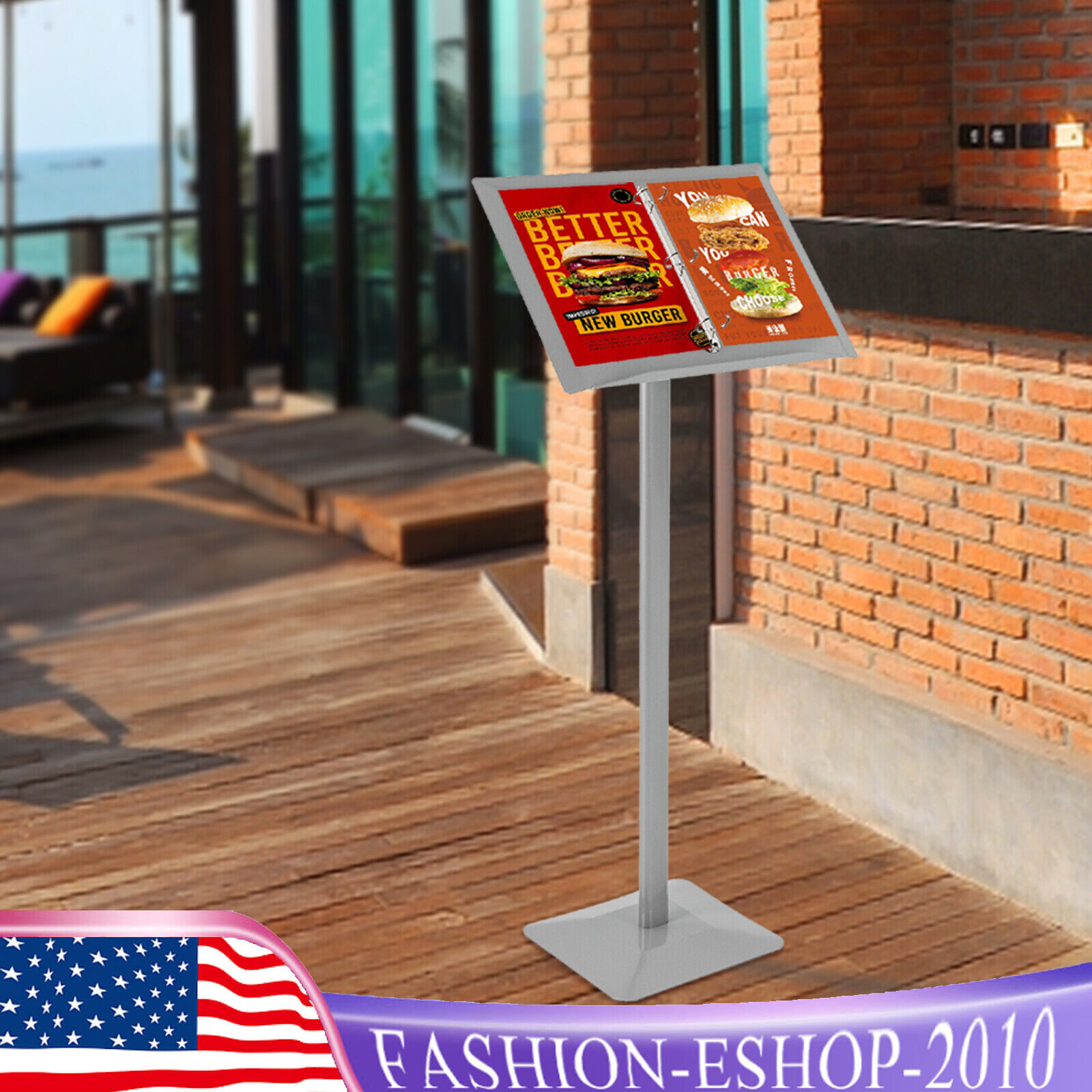 Ring Flexible Binder Stand Catalogue Browser Floor Stand W/Document Bags USA