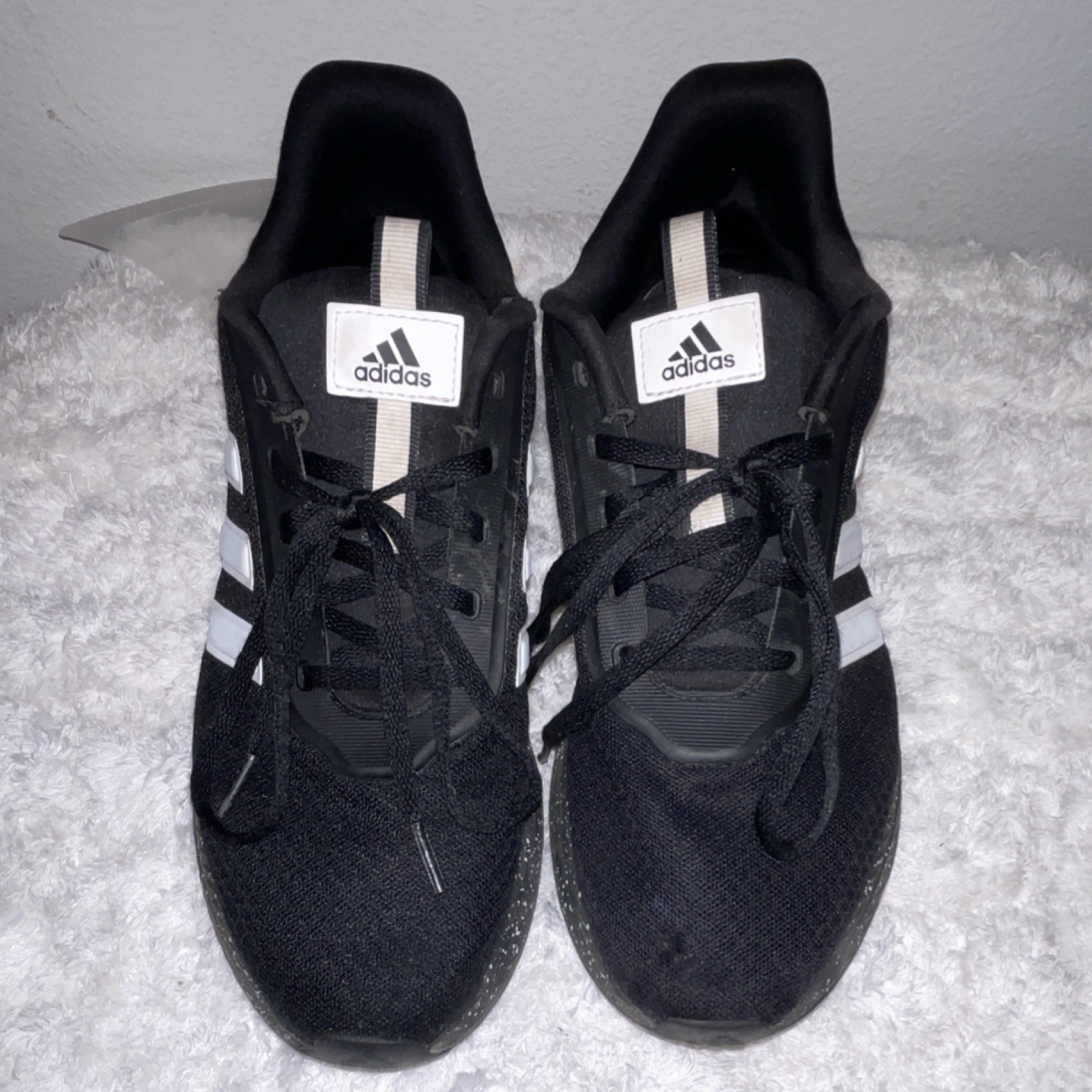 adidas Cloudfoam Mesh Cushioned Running Shoes Men's Black White Size 8.5 GX9425