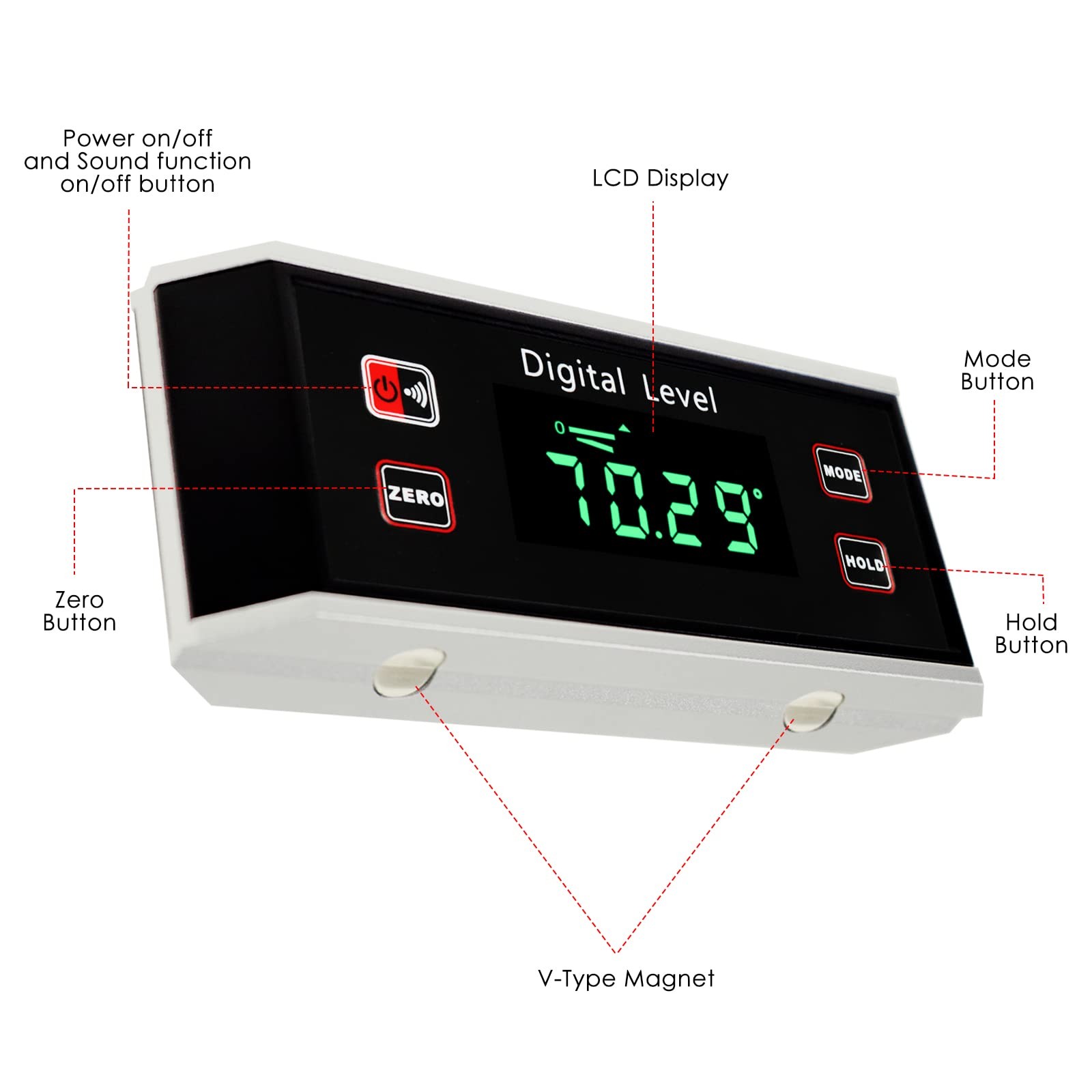 DANOPLUS Digital Electronic Inclinometer Angle Gauge Finder Protractor Level ...
