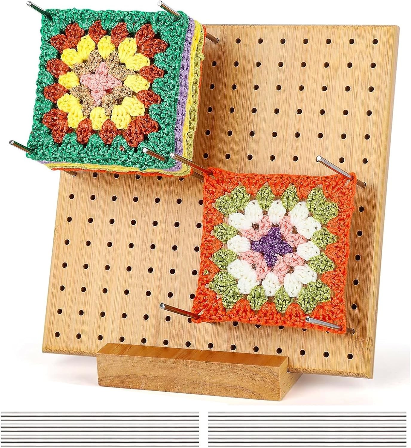 Bamboo Crochet Blocking Board Handcrafted Knitting Blocking Mat for Knitting ...