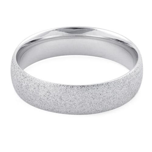 925 Sterling Silver Brushed Wedding Band Ring 5mm
