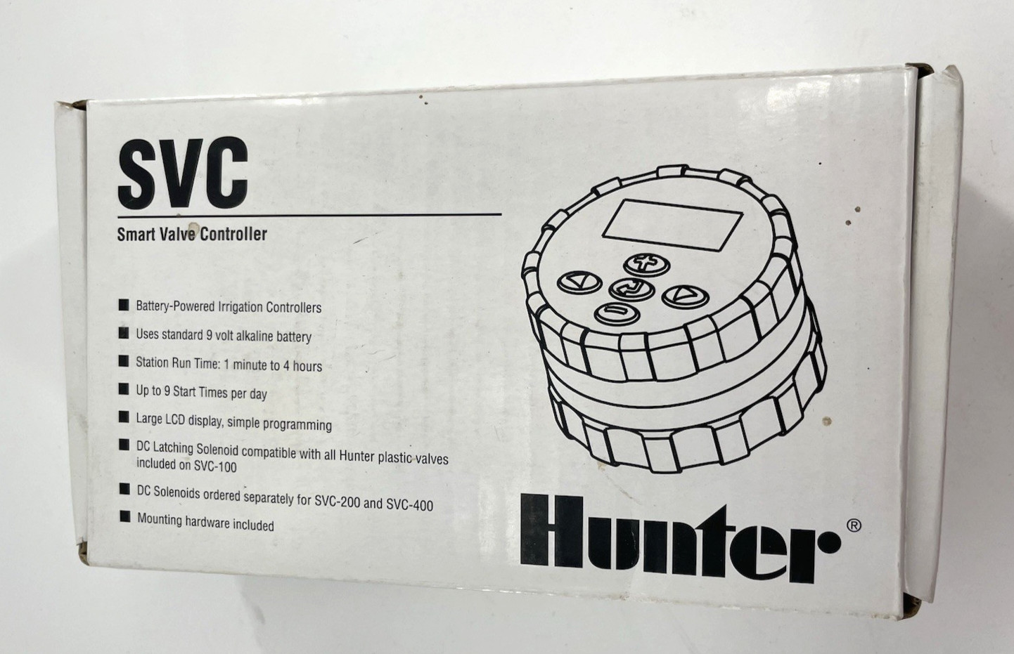 Hunter Single Station Battery Controller Timer SVC-100 DC Latching Solenoid