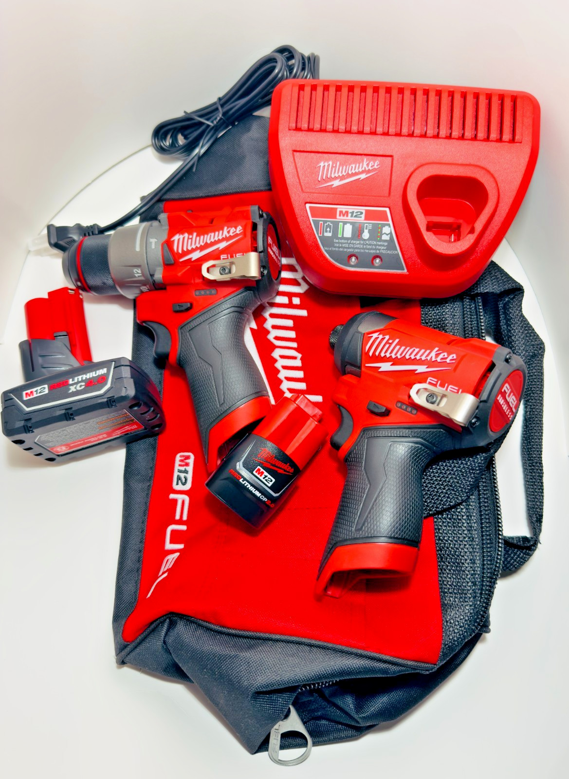 Milwaukee M12 FUEL Combo  3404-20 Hammer Drill & 3453-20 Impact Driver + 2 Batt