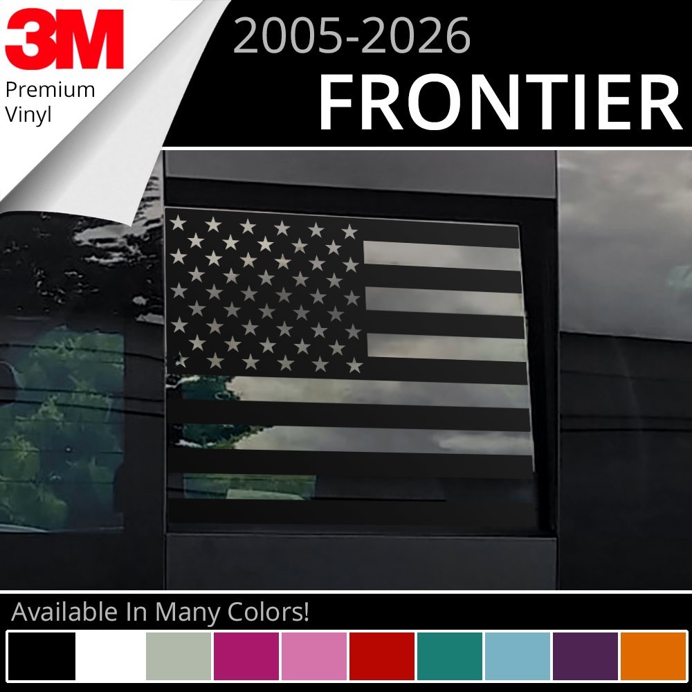 BocaDecals Rear Middle Window American Flag Decal For 2005-2026 Nissan Frontier