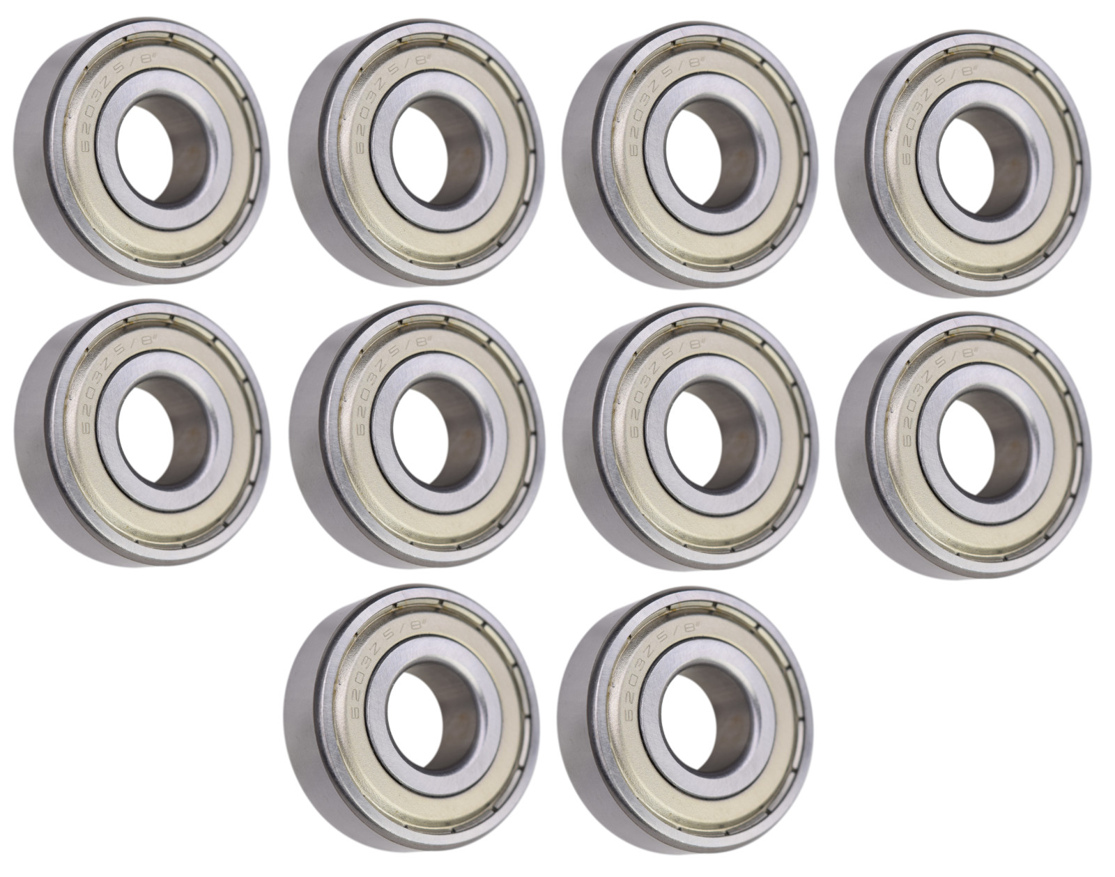 (10 Each) 6203-ZZ-5/8 6203-2Z10 203SS10 Shielded Radial Ball Bearing 5/8"X40X12