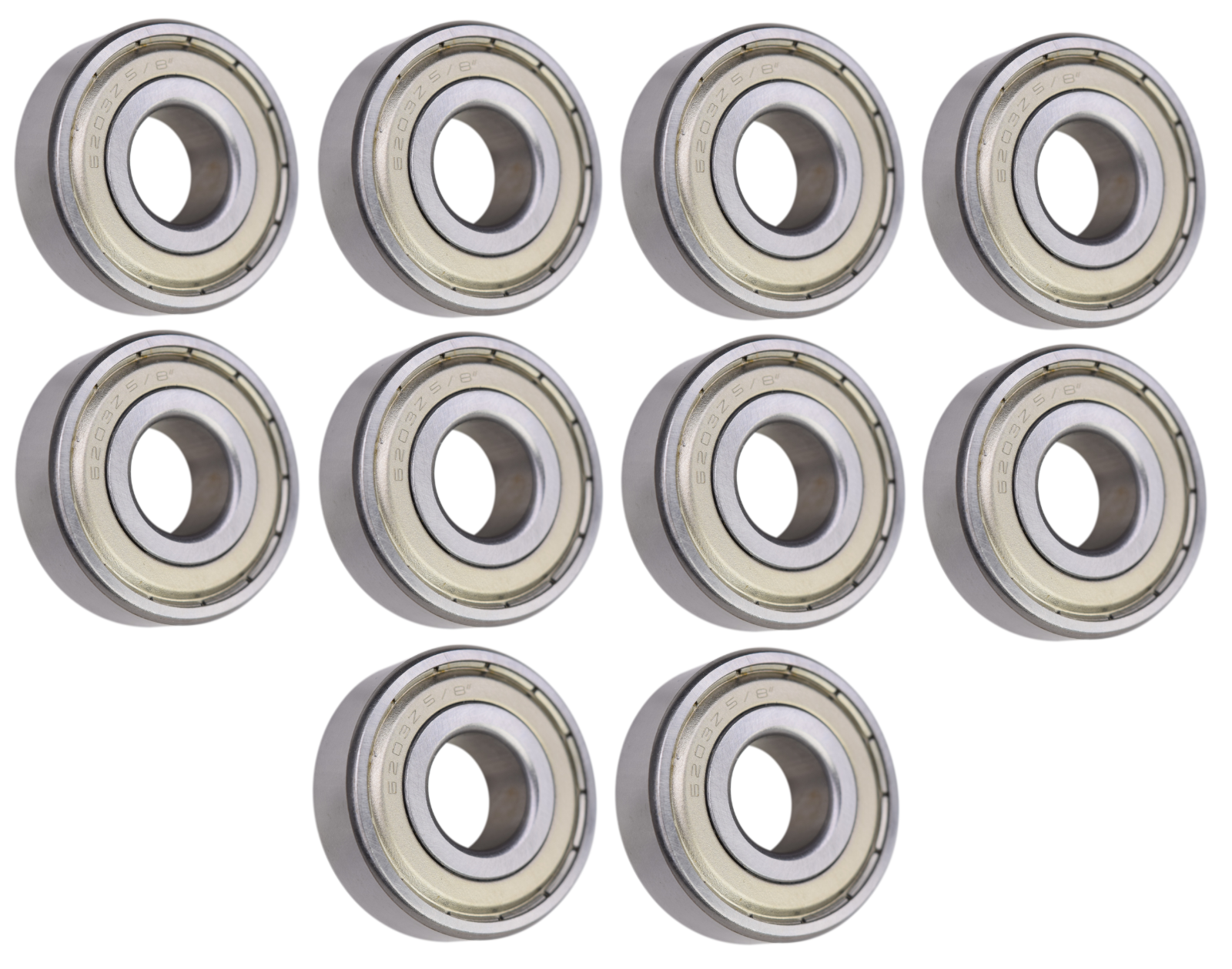 (10 Each) 6203-ZZ-5/8 6203-2Z10 203SS10 Shielded Radial Ball Bearing 5/8"X40X12