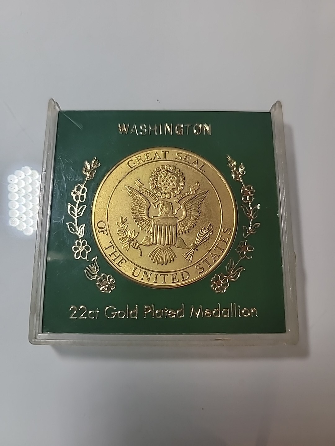 Great Seal of The United States of America Washington D.C Medal Gold Plated 22ct