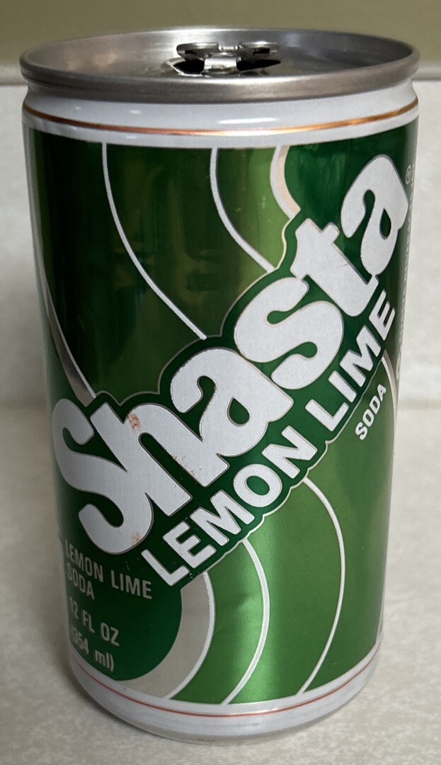 Vtg RARE! SHASTA LEMON LIME 12oz. Empty Pull Tab Aluminum Soda Can