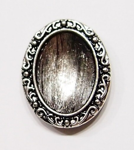15 of 18x13mm Victorian Antique Silver Plated Bowl Pendant Settings 24x20mm