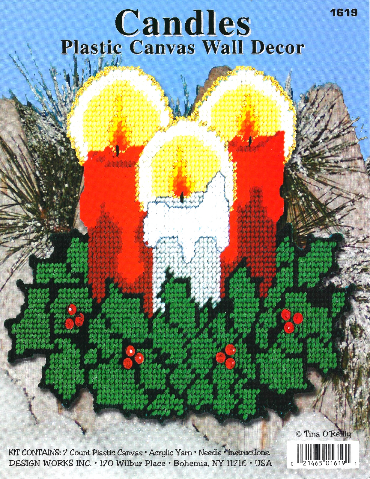 CHRISTMAS CANDLELIGHT  Wall Hanging  plastic canvas  PATTERN (#TF0129)