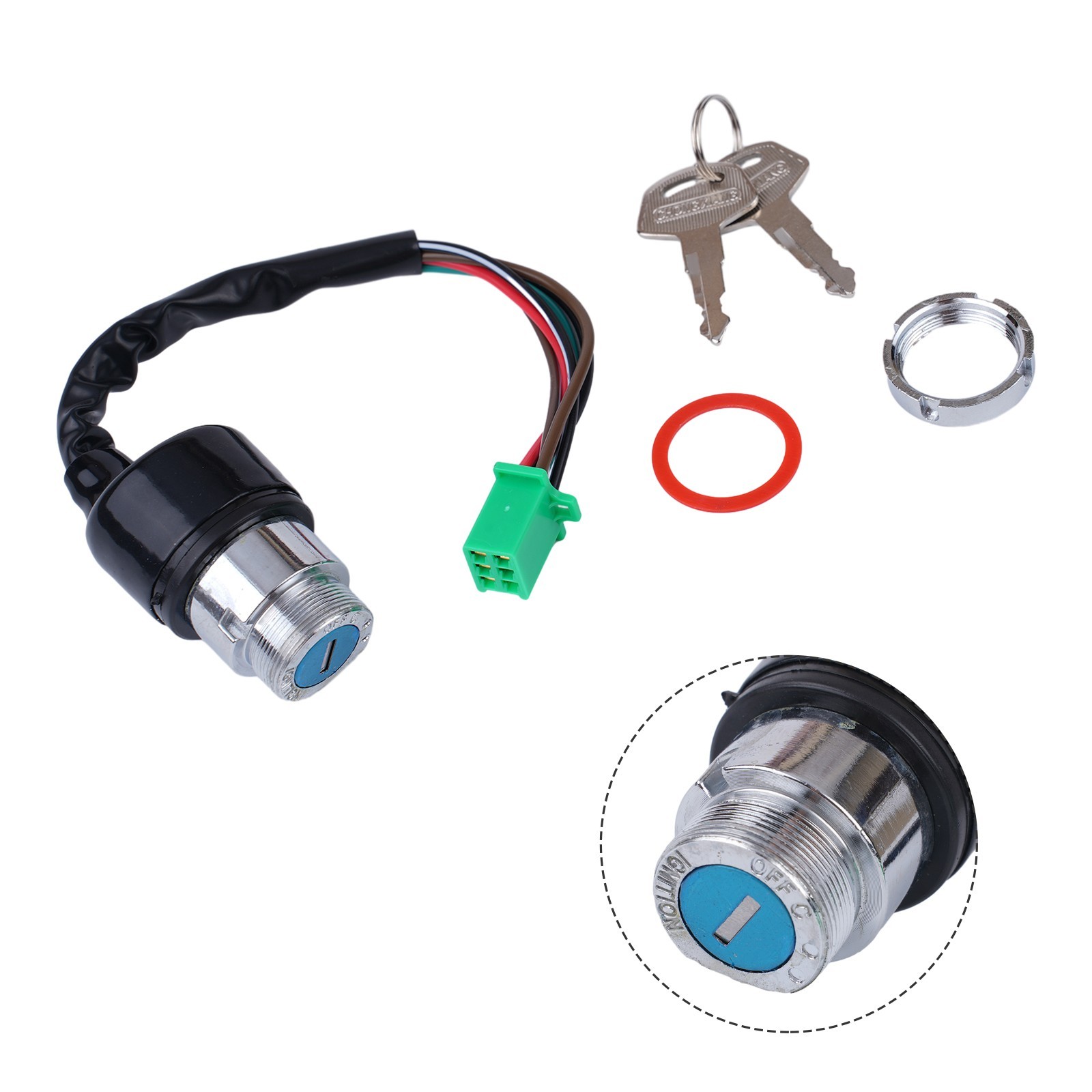 6 Wire Motorcycle For Ignition Key Switch for 2 Keys Set For 50CC 90CC 110CC
