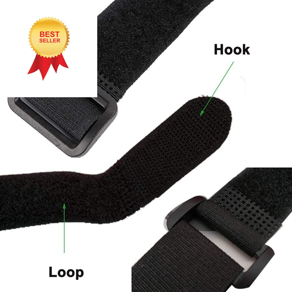HUAPX Fastening Hook and Loop Cable Straps,10Pack Black 1" x 16",