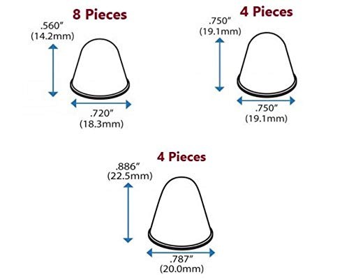 Conical Rubber Bumpers Black - 16 PC Combo - Tall 16pc Combo,