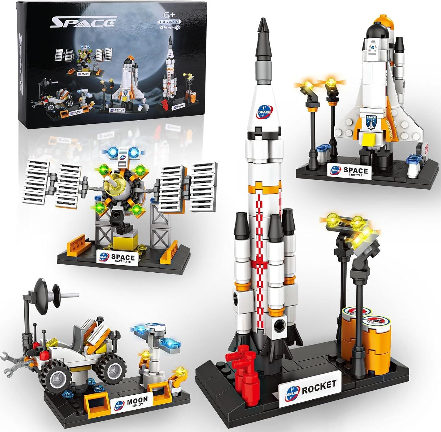 Space Exploration Shuttle Toys for Boys, STEM Aerospace Building Kit Toy with Ro