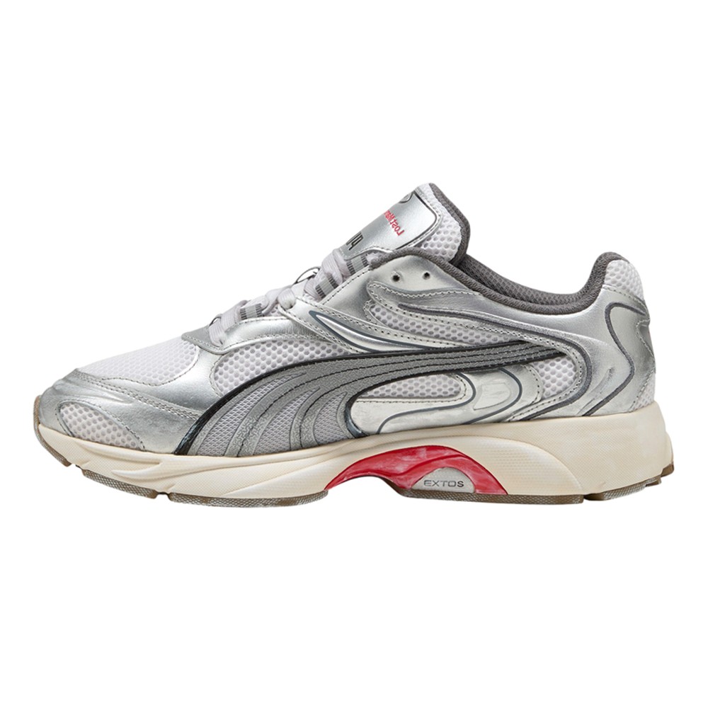 PUMA Extos Lost Management Cities Metallic Lace Up Mens Silver Sneakers Casual