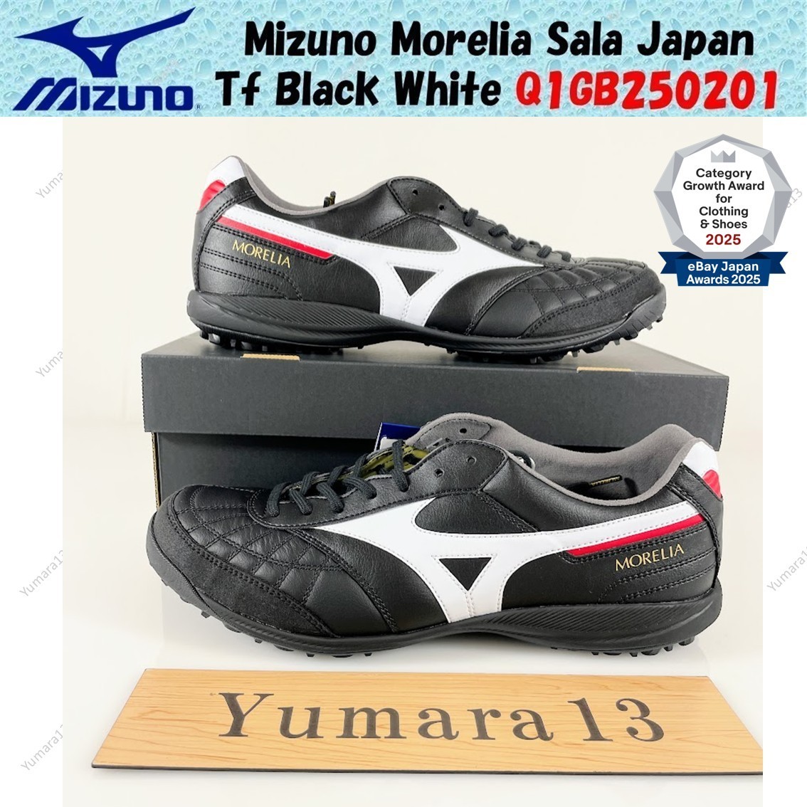 Mizuno Morelia Sala Japan Tf Black White Q1GB250201 Men's Size