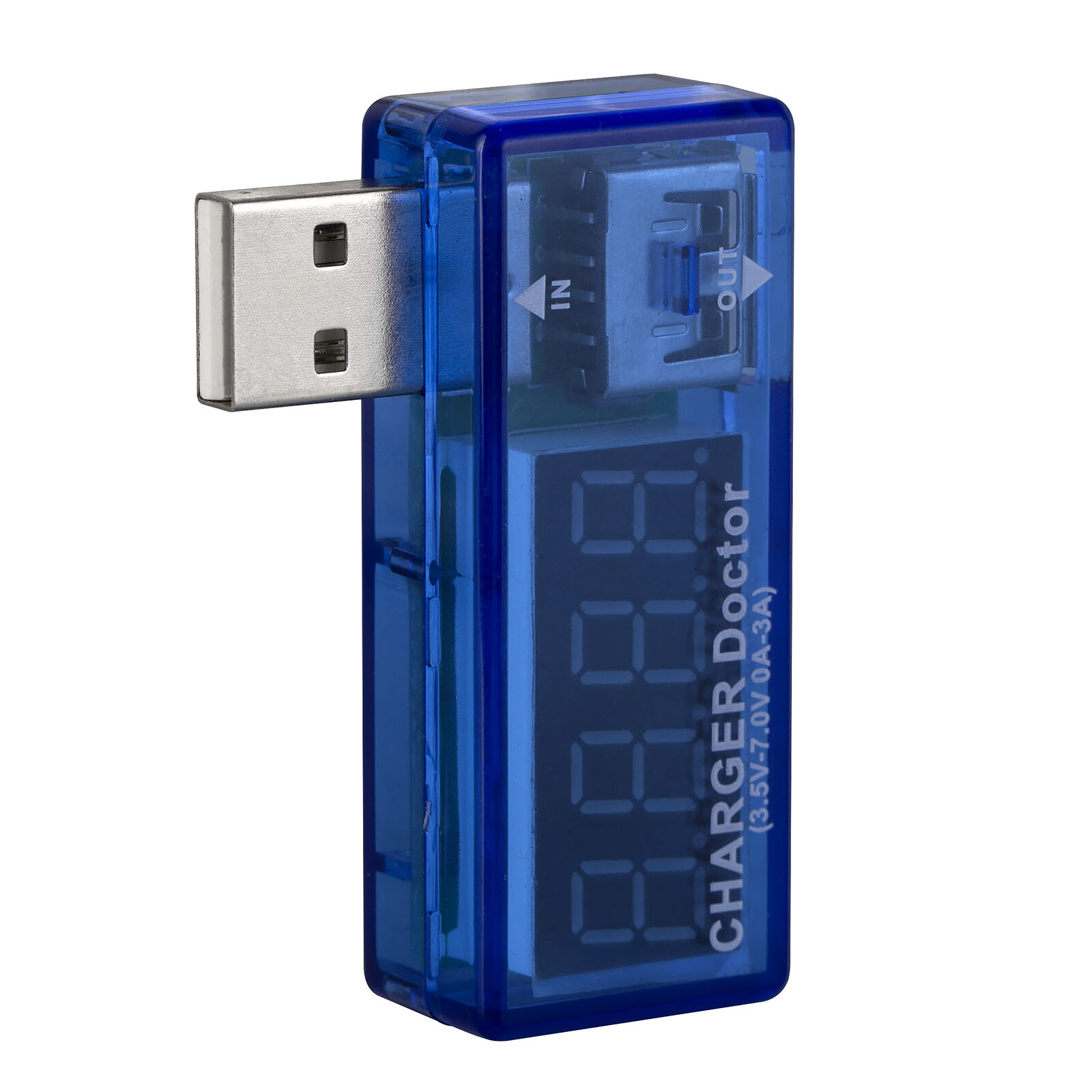 USB Voltmeter DC 3V to 7.5V Battery Power Reader Angled Voltage Amperage Meter