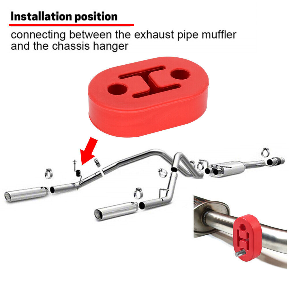 2pcs Heavy Duty Rubber Exhaust Tail Pipe Mount Bracket Hanger Bushing Insulator