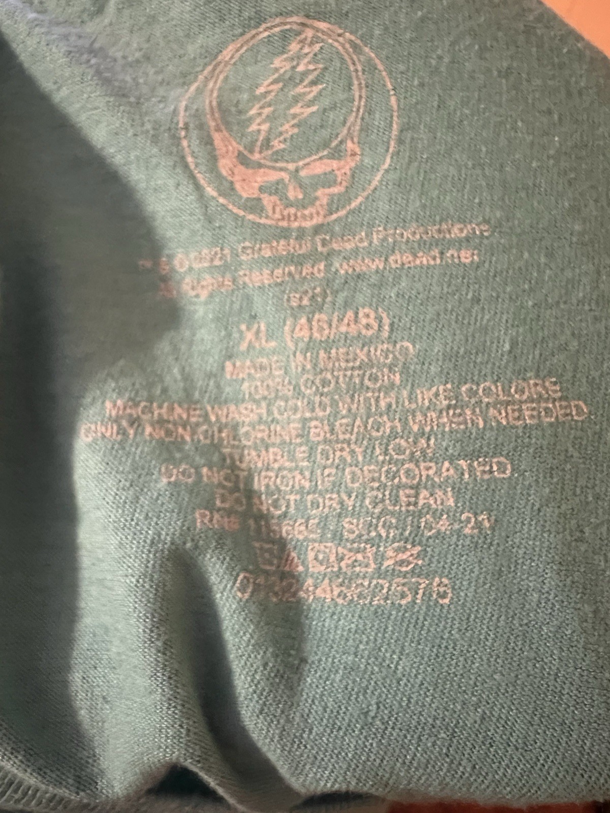 Grateful Dead Summer Tour '80 Original XL (ASIA/US) Green 100% Cotton T-Shirt