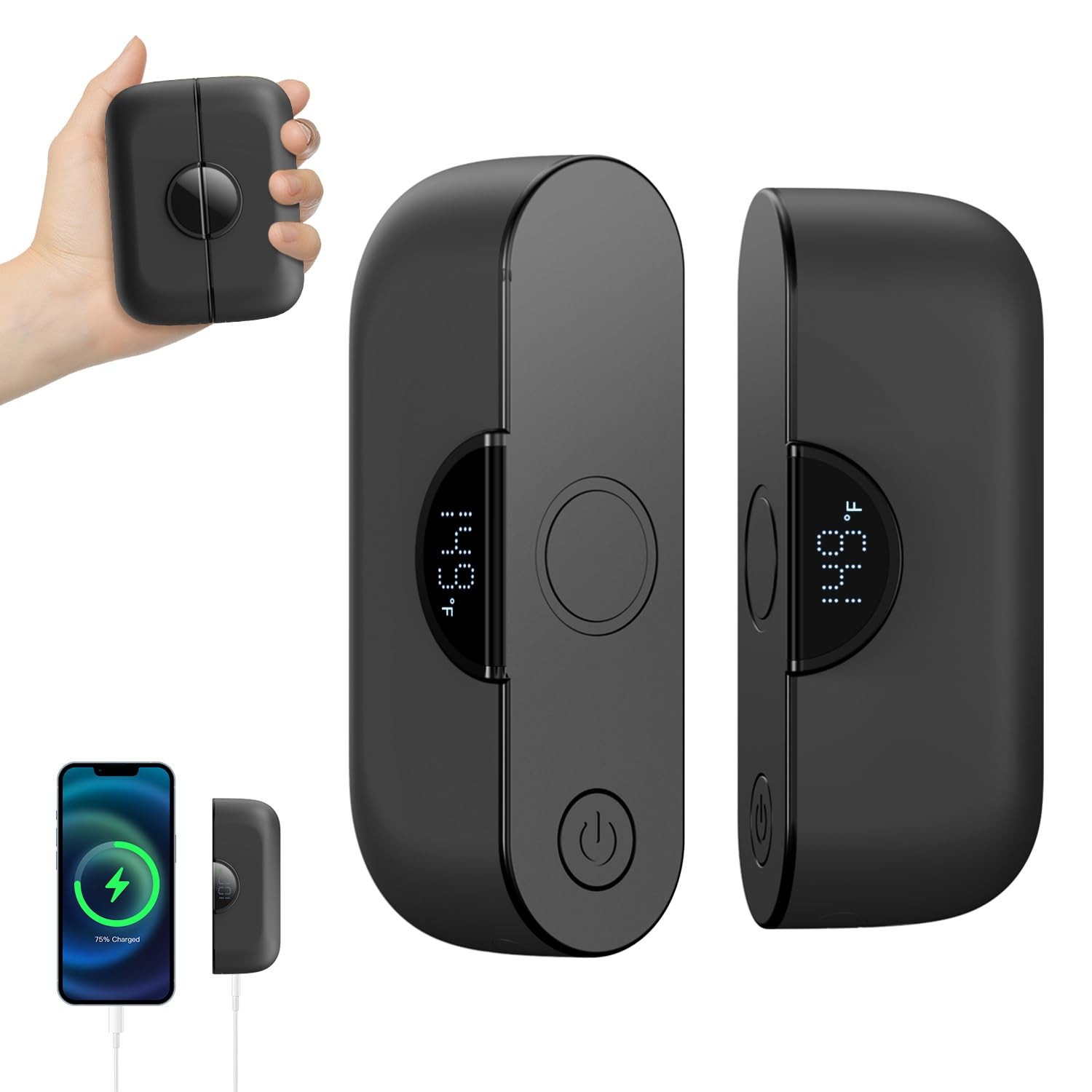 Magnetic Rechargeable Hand Warmers 2 Pack, 9000mAh Pocket Portable Electric H...