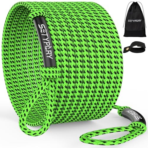 4-6K 60FT Boat Tow Rope for Tubing, Fits 1-4 Person Towable Green & Black 4K