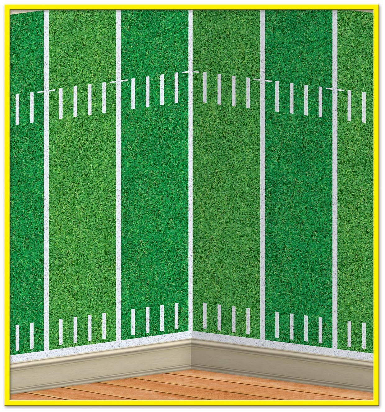 Football Field Backdrop of Size 4' x 30' for Halloween - Beistle