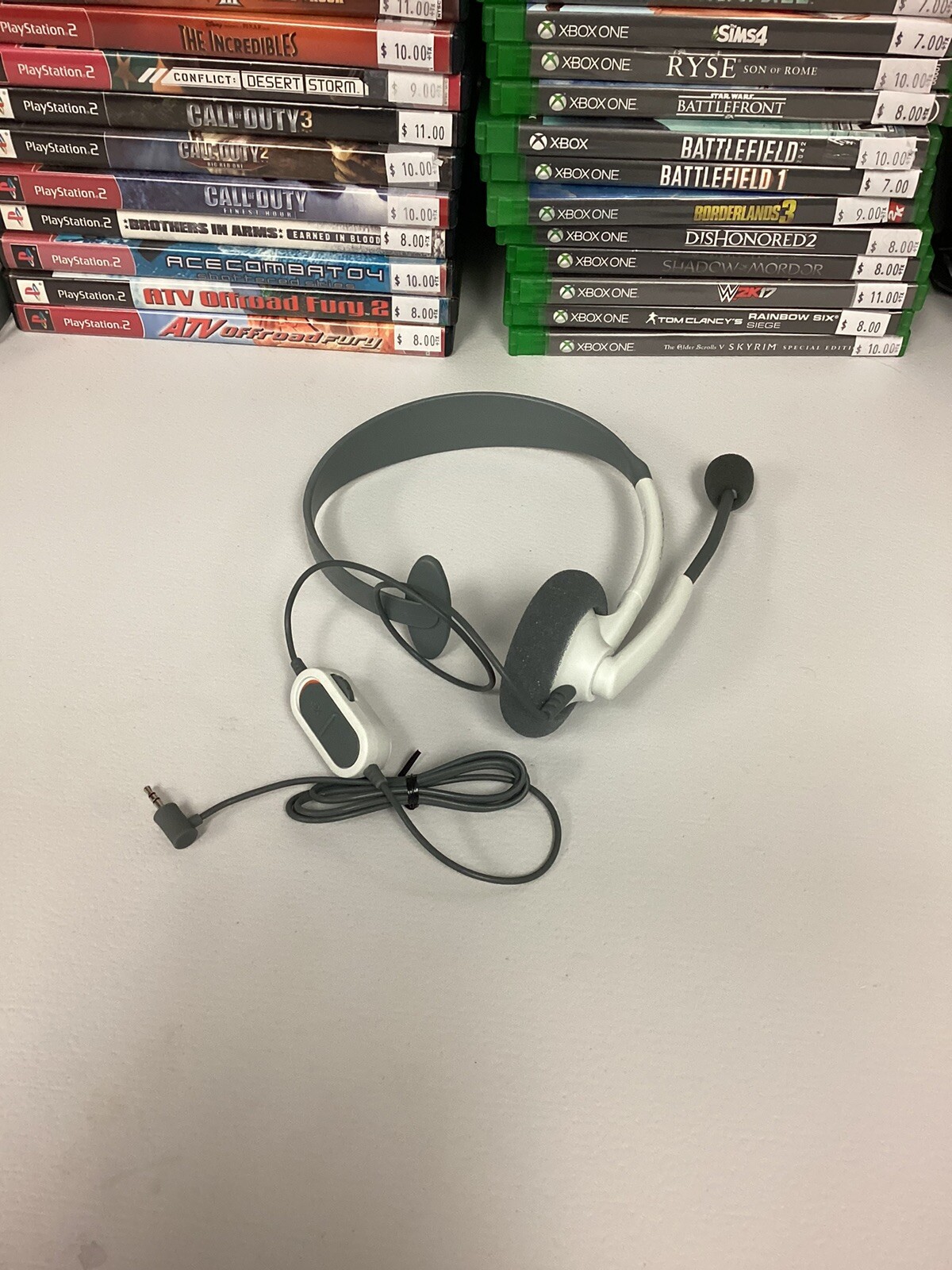 Xbox 360 Microsoft Wired Headset In-Line Volume Control And Mute Switch Used