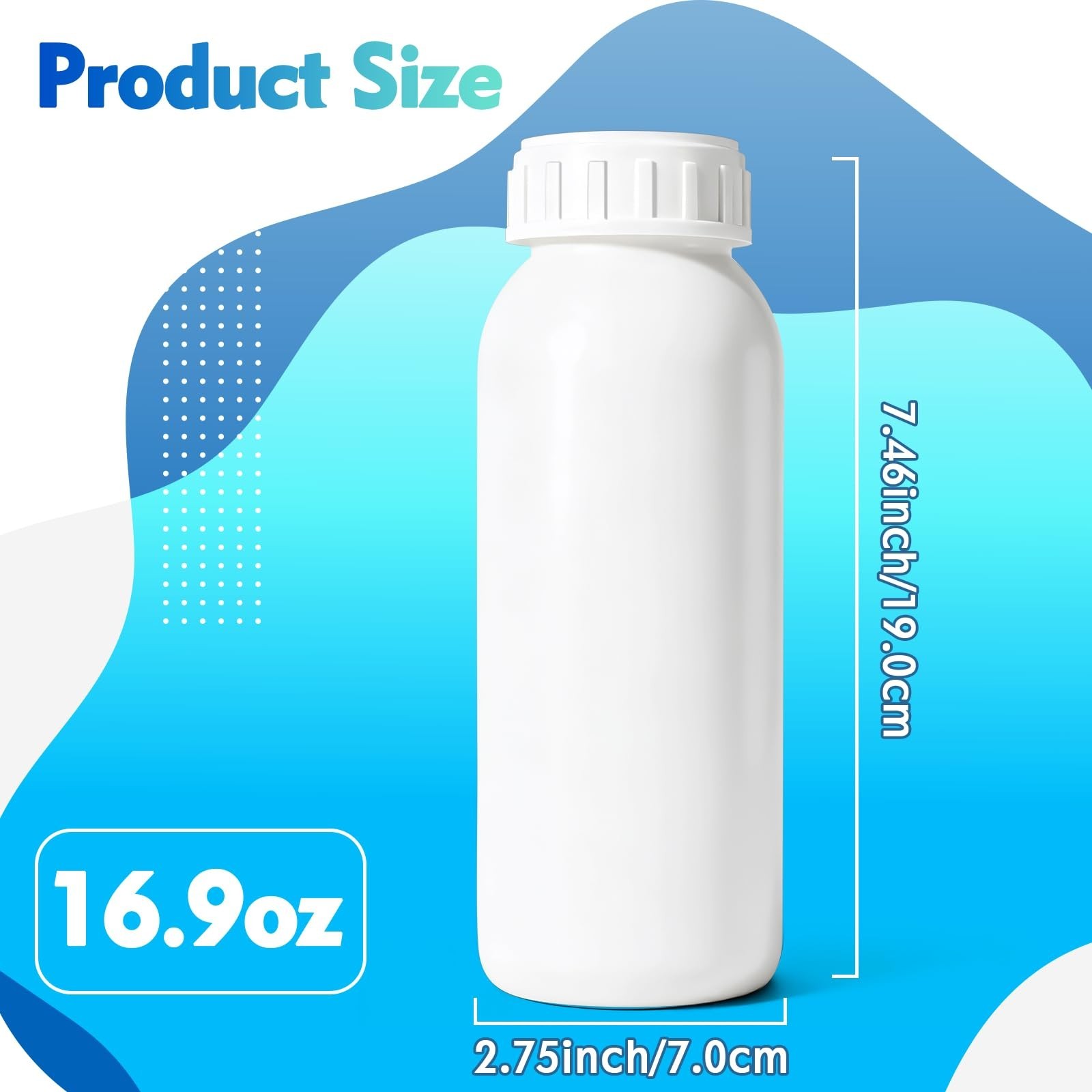 2Pack 16.8oz (500ml) Food-Grade Plastic Travel Bottles - Stackable Empty Smal...