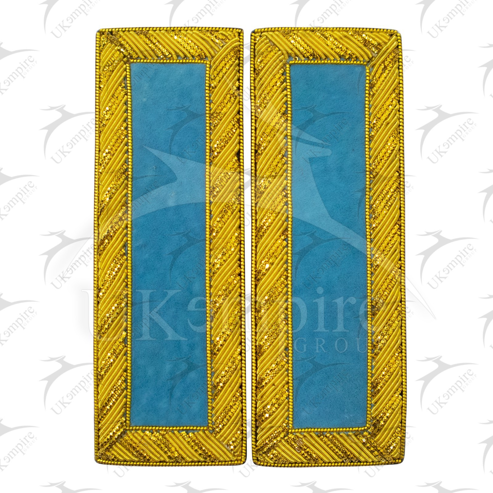 Civil War US Officer Shoulder Boards 2nd Lieutenant (No Bars) Infantry Sky Blue