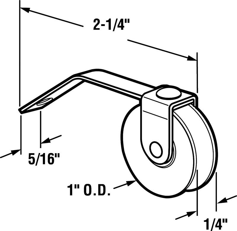 Prime-Line 11666-B Steel Spring Tension Roller Assembly 1 Dia. x 5/16 L in.