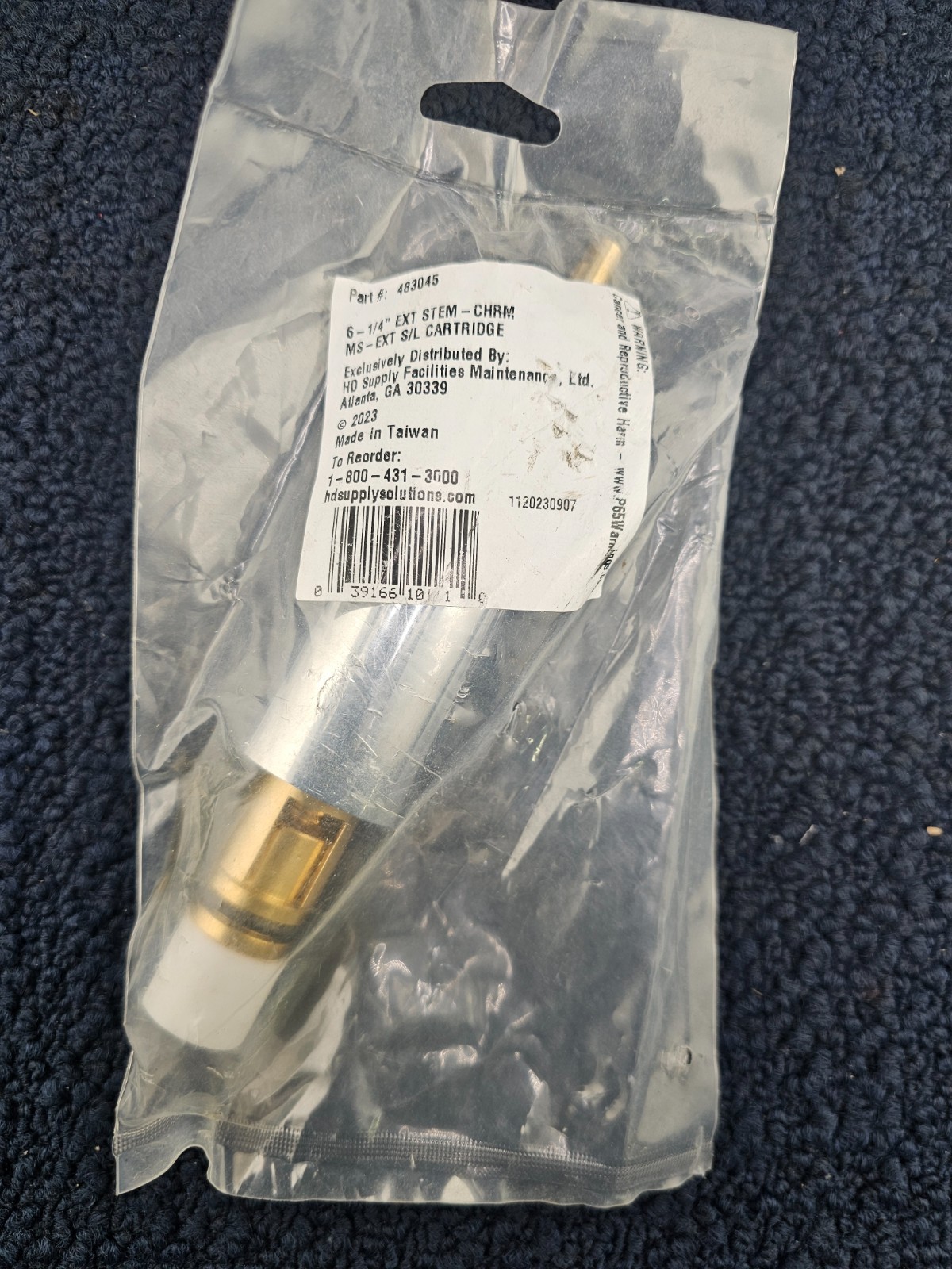 HD Supply 483045 Mixet Shower Cartridge and Retainer Nut Extended Stem 6-1/4"