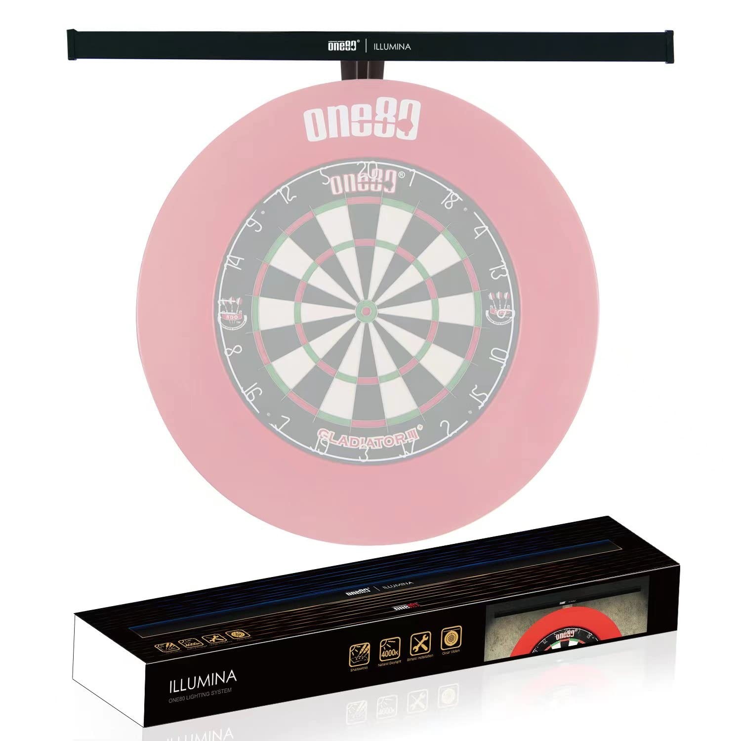 ONE80 ILLUMINA Dartboard Lighting System, Minimum Shadow and Clear Vision Des...