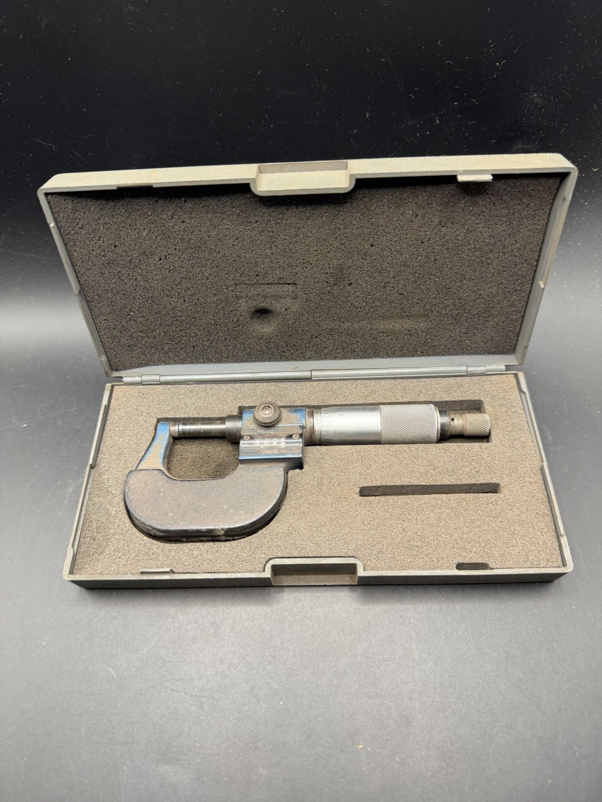 Vintage Mechanical Counter Micrometer 0-1 Inch .0001 Machinist Tool Case