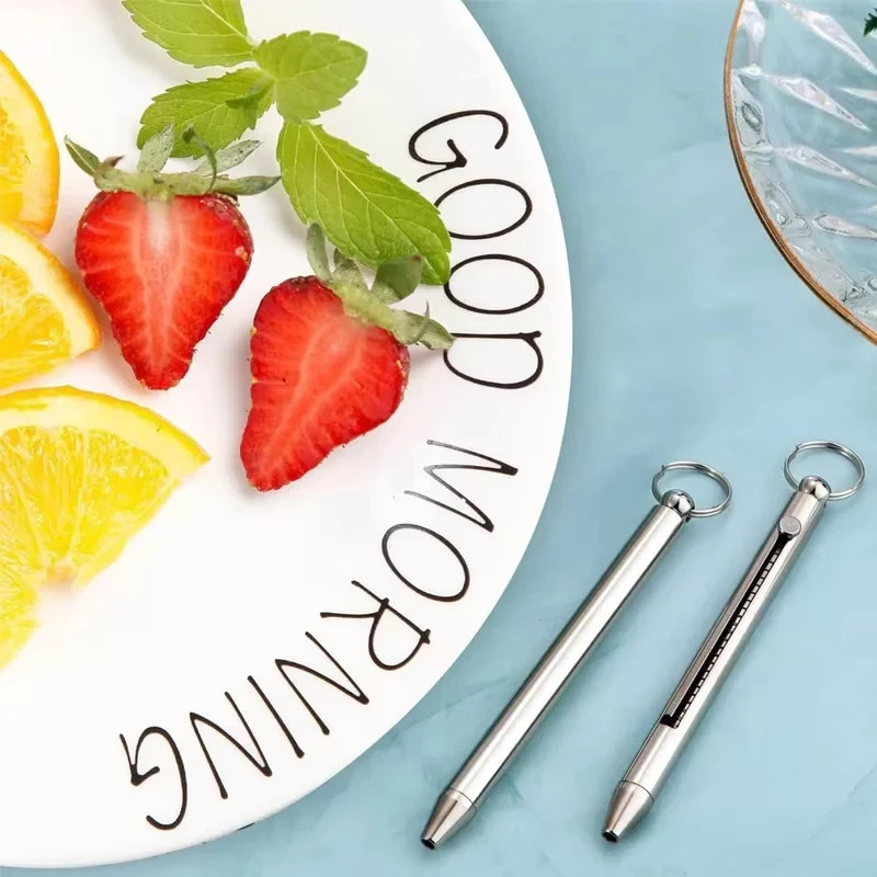 Portable Titanium Alloy Multi Function Retractable Toothpick Keychain for Outdoo