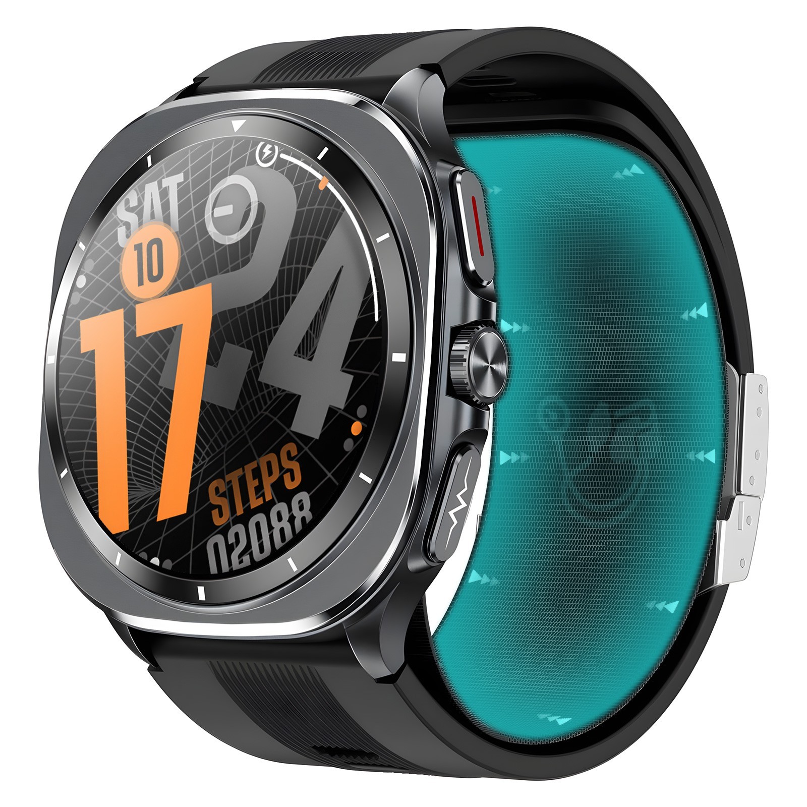Kuzney TK65 Smartwatch Bluetooth Health Monitor Watch Fitness Tracker Black