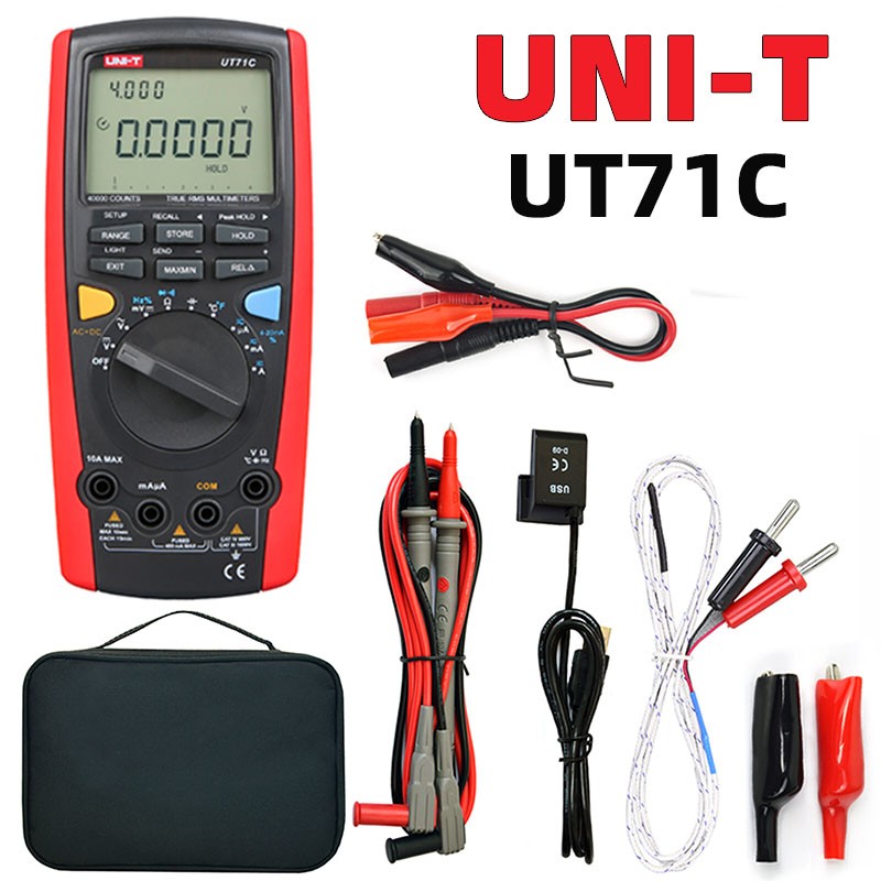 UNI-T UT71C True RMS DMM Digital Multimeter AC/DC Volt Amp Ohm Cap Temp TesteKd