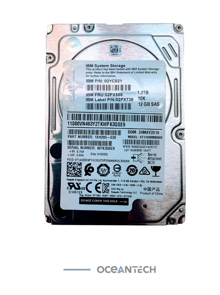 IBM 02PX588 02YC021 2072-AL69 V5000 Gen2 Storwize 1.2TB 10K RPM 12gb SAS HDD
