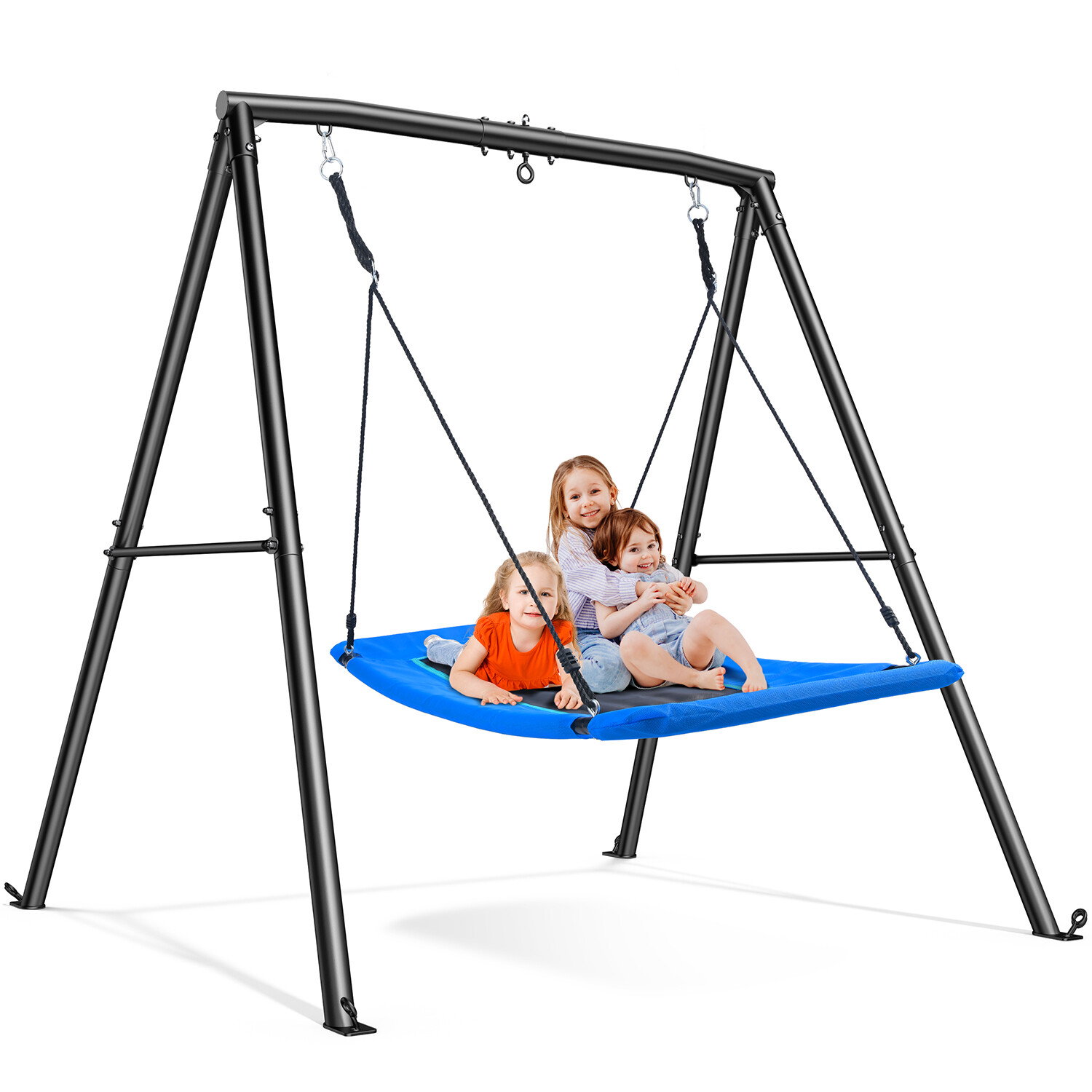 Trekassy Metal Swing Set with 60" Platform Swing Heavy Duty Kids Outdoor Playset